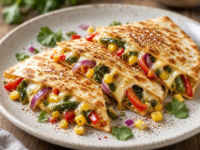 Pepper Jack Quesadillas with Corn