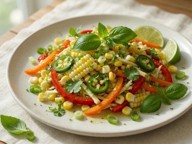 Raw Corn & Pepper Slaw