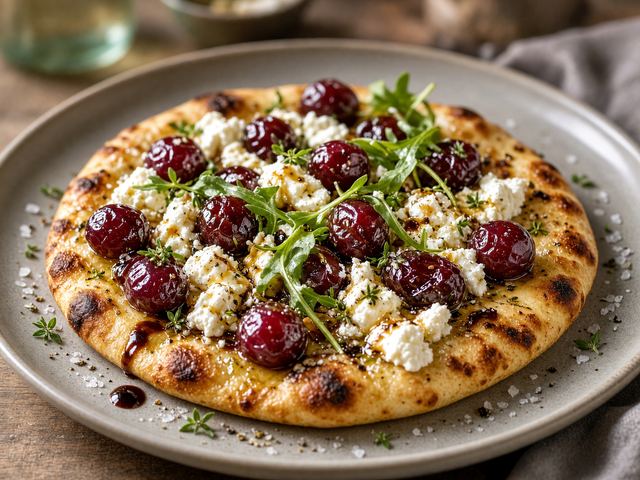 Roasted Grape & Goat Cheese Flatbread