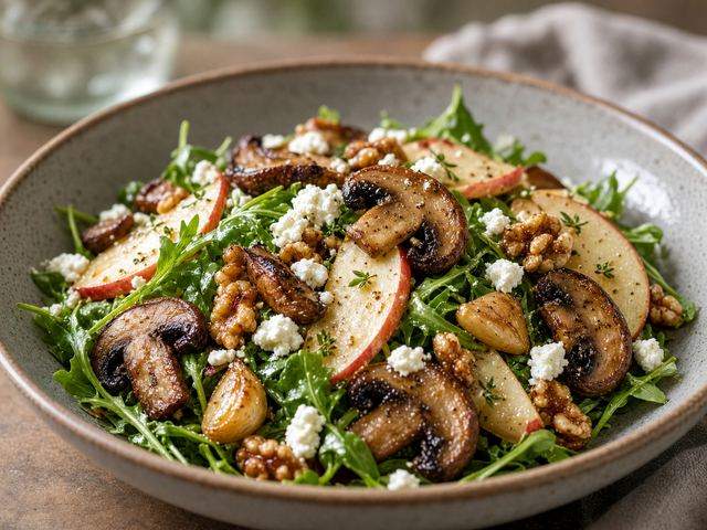 Roasted Mushroom Apple Salad
