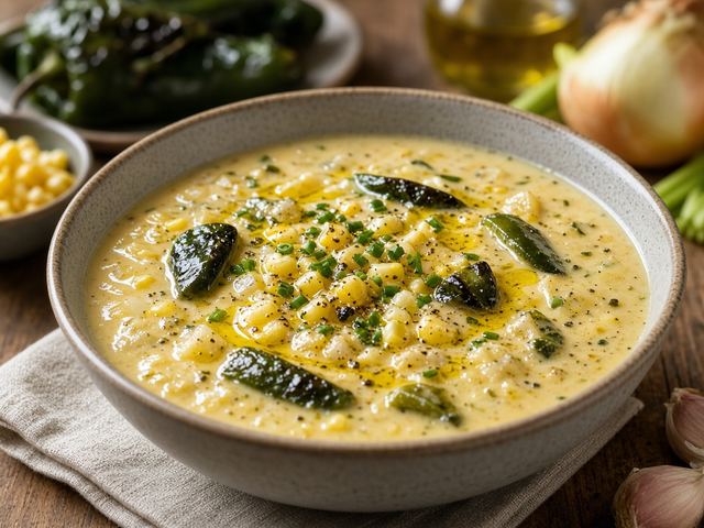 Roasted Poblano Corn Chowder