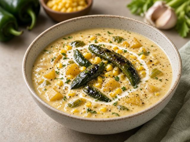 Roasted Poblano Corn Chowder