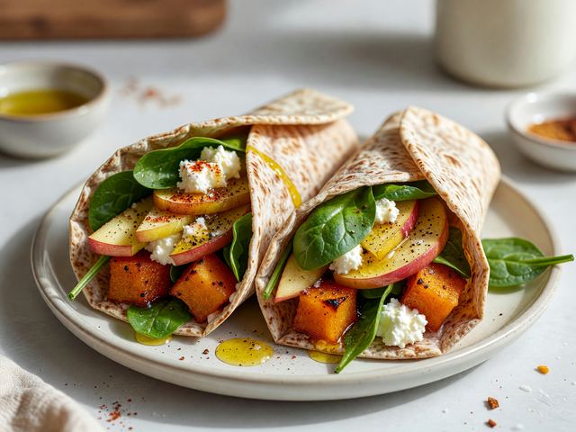 Roasted Squash & Apple Wraps