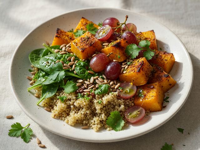 Roasted Squash & Grape Grain Bowl