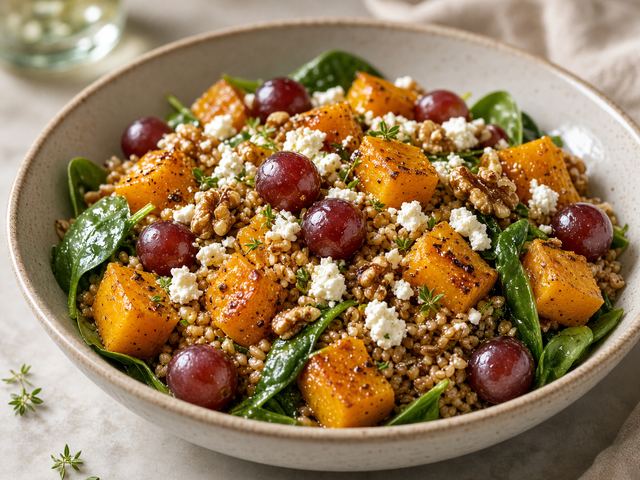 Roasted Squash & Grape Grain Bowl