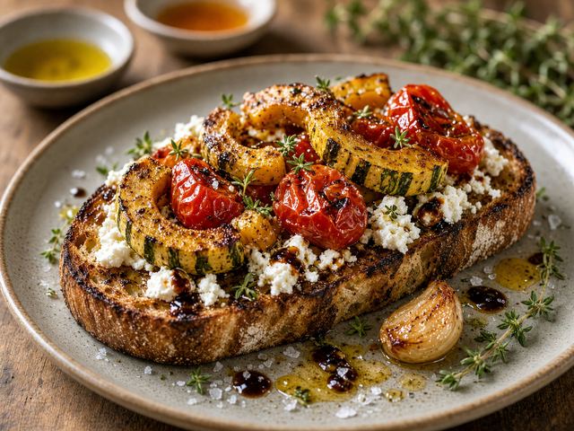 Roasted Squash & Tomato Tartine