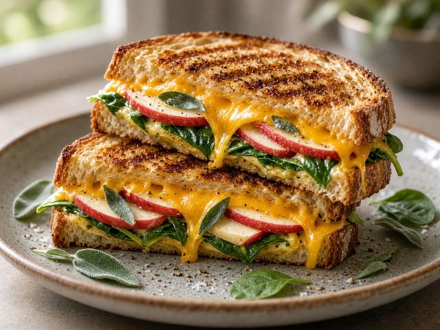 Sharp Cheddar Apple Melt Panini