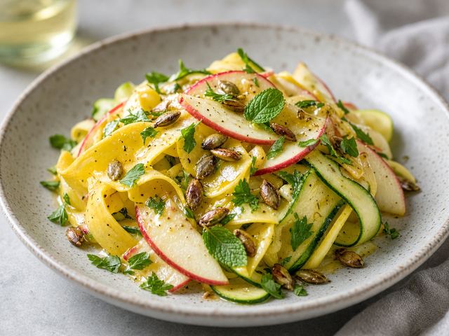 Shaved Squash & Apple Ribbon Salad