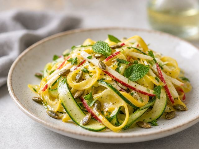 Shaved Squash & Apple Slaw