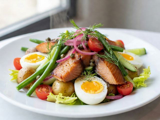 Smoked Trout Niçoise with Pickled Vegetables
