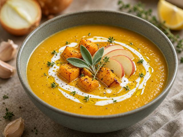 Squash Soup with Fresh Herbs
