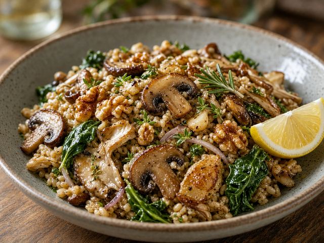 Warm Mushroom & Farro Salad