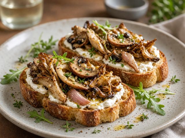 Warm Mushroom Tartines