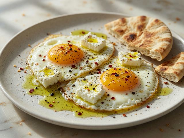 5-Ingredient Feta Fried Eggs with Chili