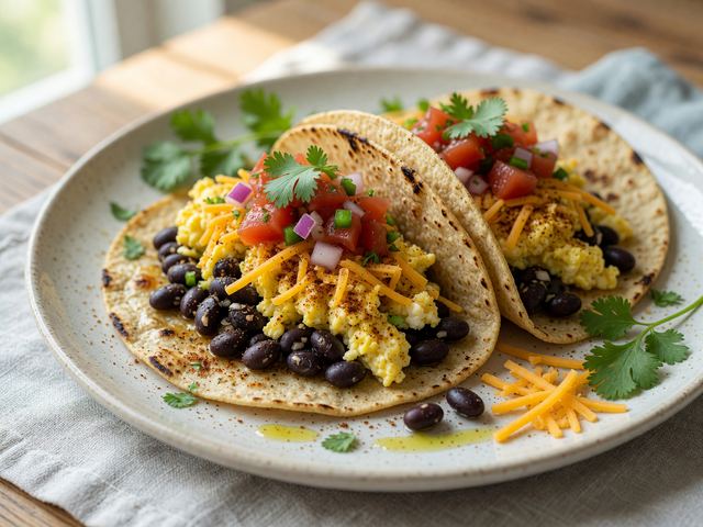Bean and Egg Breakfast Tacos