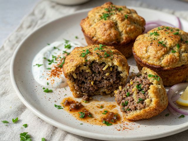 Beef Kofta Cobbler Muffins