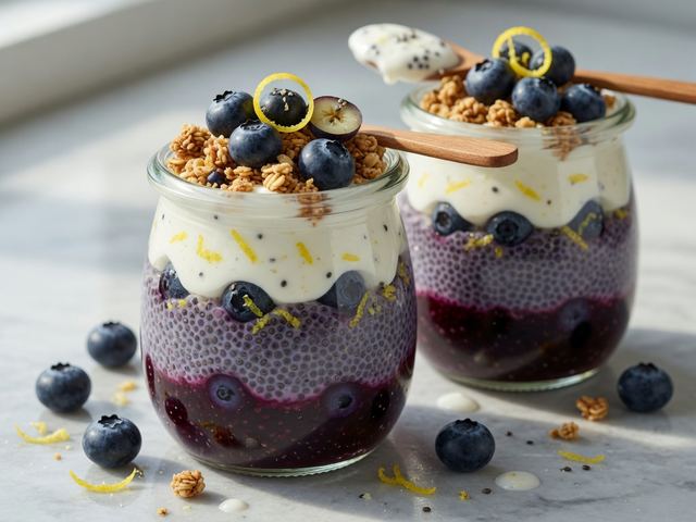 Blueberry Lemon Chia Pudding Parfait Jars