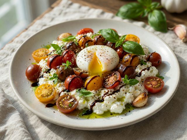Burst Heirloom Tomato Cottage Cheese Breakfast Bowls