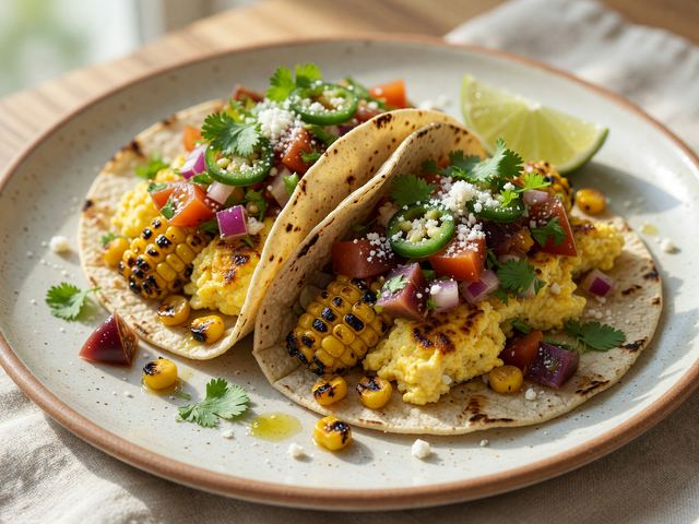 Charred Corn & Heirloom Pico Breakfast Tacos