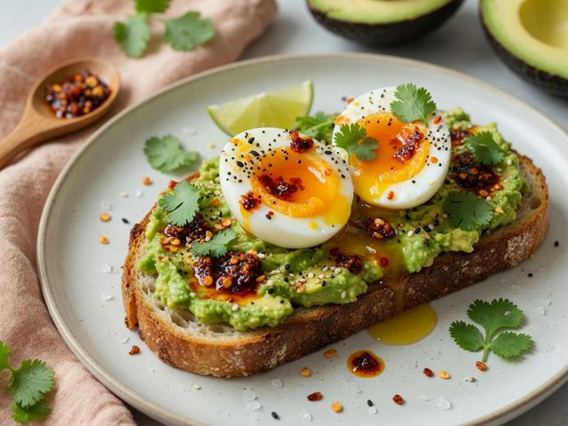 Chili Crisp Avocado Toast with Jammy Eggs