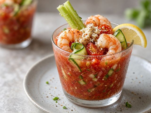 Chilled Bloody Mary Shrimp Cups