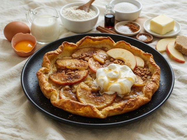 Cinnamon Apple Dutch Baby with Maple Yogurt