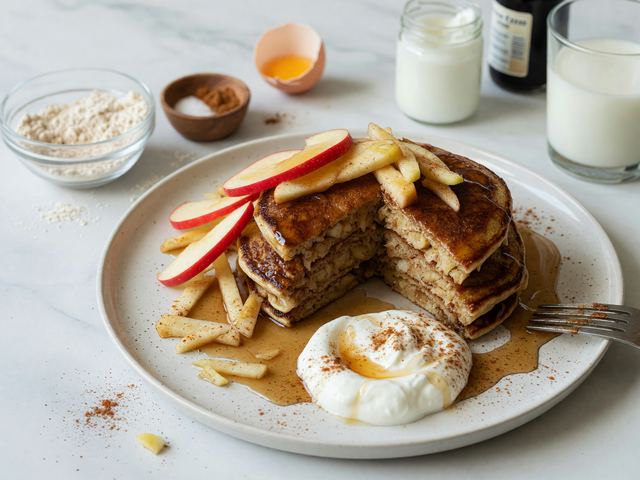 Cinnamon Honeycrisp Apple Protein Pancakes