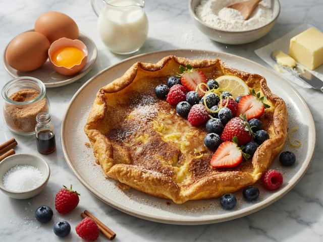 Cinnamon-Sugar Dutch Baby with Lemon & Berries