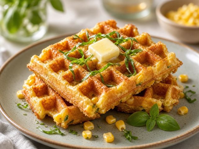Corn & Basil Buttermilk Waffles