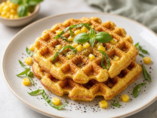 Corn & Basil Cornmeal Waffles