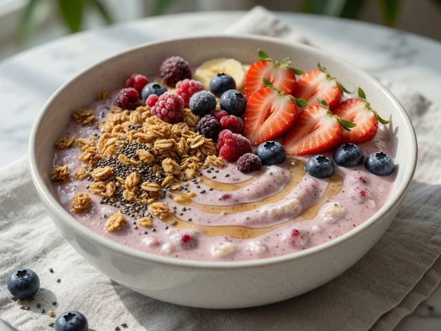 Cottage Cheese Berry Protein Smoothie Bowl
