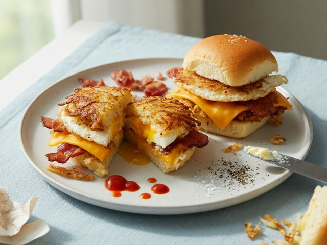 Crispy Air-Fryer Hash Brown Egg Sandwiches