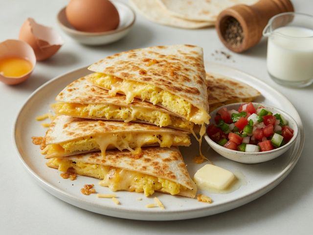 Crispy Egg and Cheese Breakfast Quesadillas