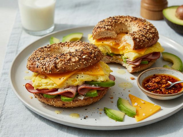 Crispy Everything-Bagel Breakfast Sandwiches with Soft Eggs