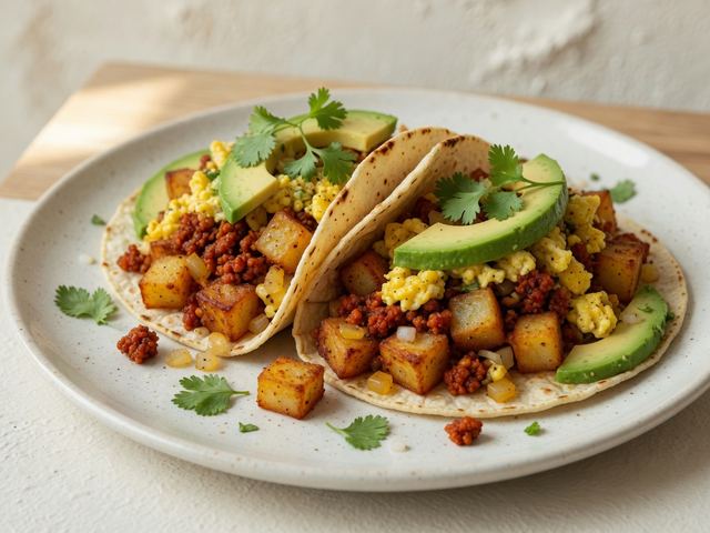 Crispy Potato & Chorizo Breakfast Tacos