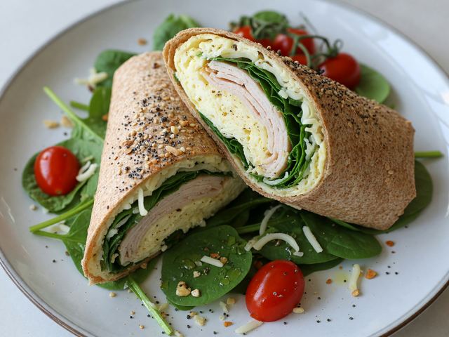 Egg White Turkey Spinach Wrap