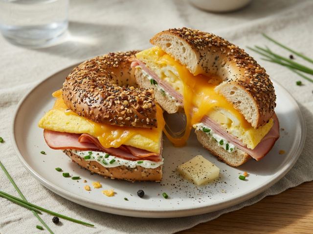 Everything Bagel Egg-and-Cheese Sandwich
