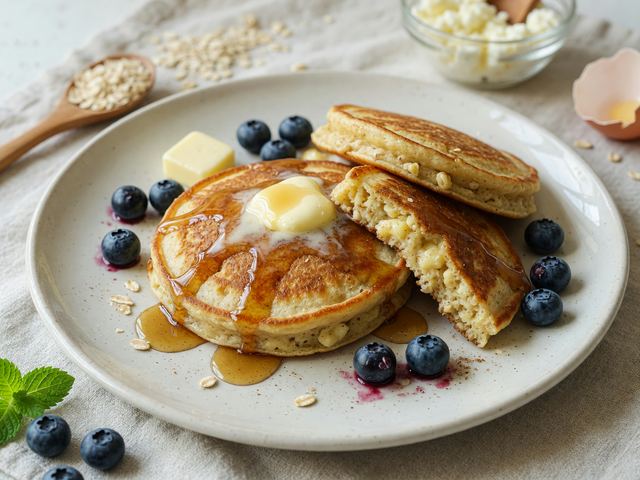 Fluffy Cottage Cheese Protein Pancakes