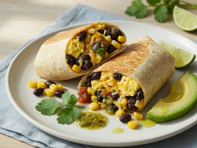 Freezer-Friendly Sweet Corn Black Bean Breakfast Burritos