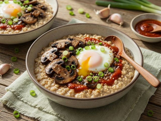 Gochujang Mushroom Savory Oatmeal Bowls