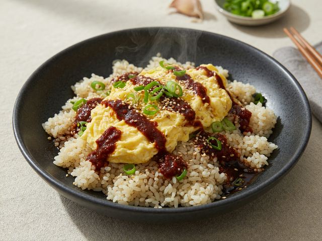Gochujang Soft-Scramble Breakfast Rice Bowls