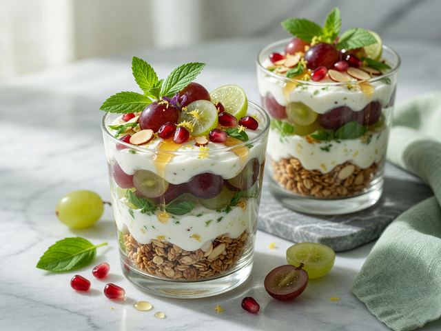 Grape & Herb Yogurt Parfaits