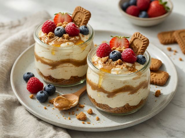 Greek Yogurt Biscoff Cheesecake Cups