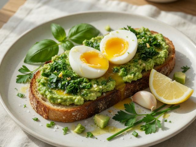 Green Goddess Avocado Toast with Soft-Boiled Eggs