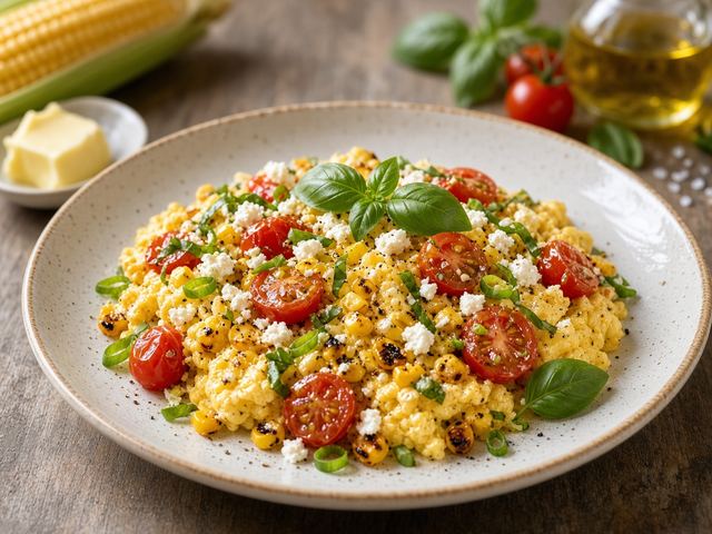 Grilled Corn & Tomato Scramble