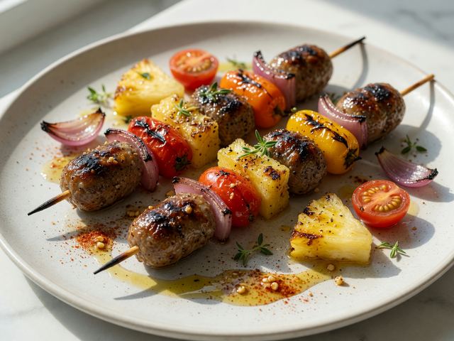 Grilled Labor Day Brunch Sausage Skewers