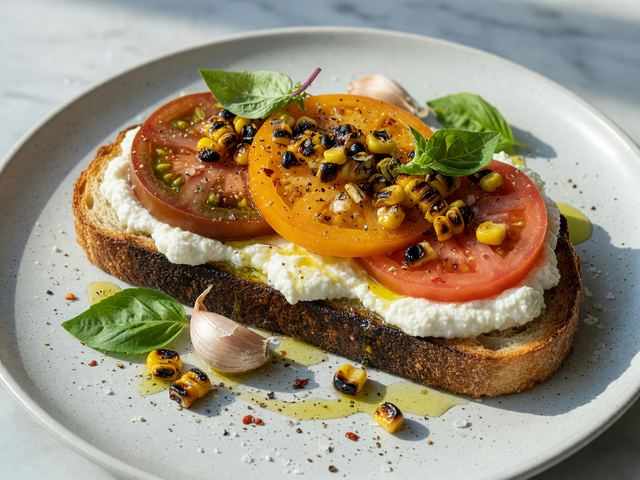 Heirloom Tomato & Charred Corn Breakfast Toast