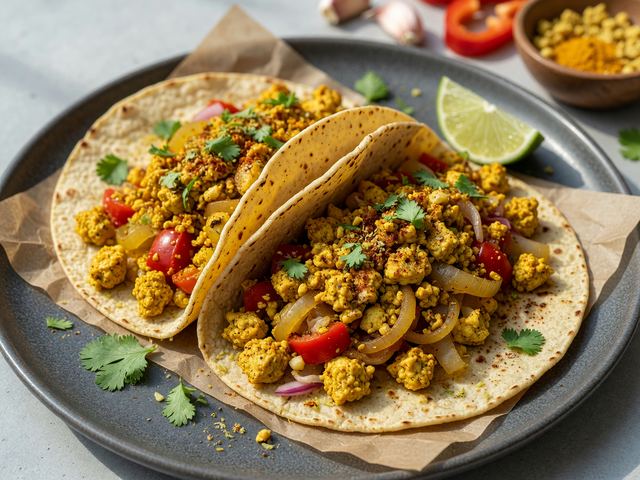 High-Protein Tofu Scramble Tacos