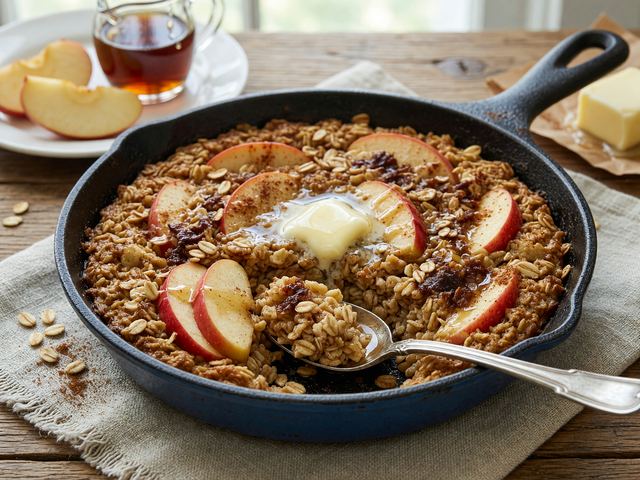 Honeycrisp Apple Cinnamon Skillet Baked Oatmeal