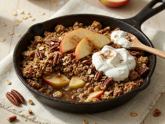 Honeycrisp Apple Cinnamon Skillet Breakfast Crisp